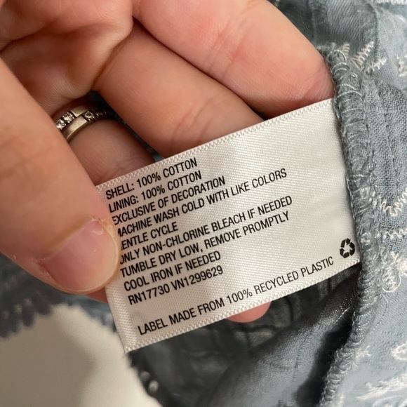 Knox Rose Blue Gray Eyelet Boho Sleeveless Blouse XS - Picture 3 of 6